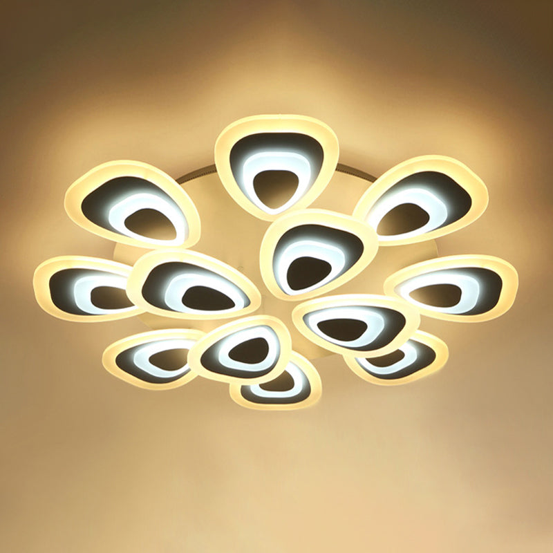 Water Droplets Shape Ceiling Lamp Minimalist LED Ceiling Mount Light with Acrylic Shade