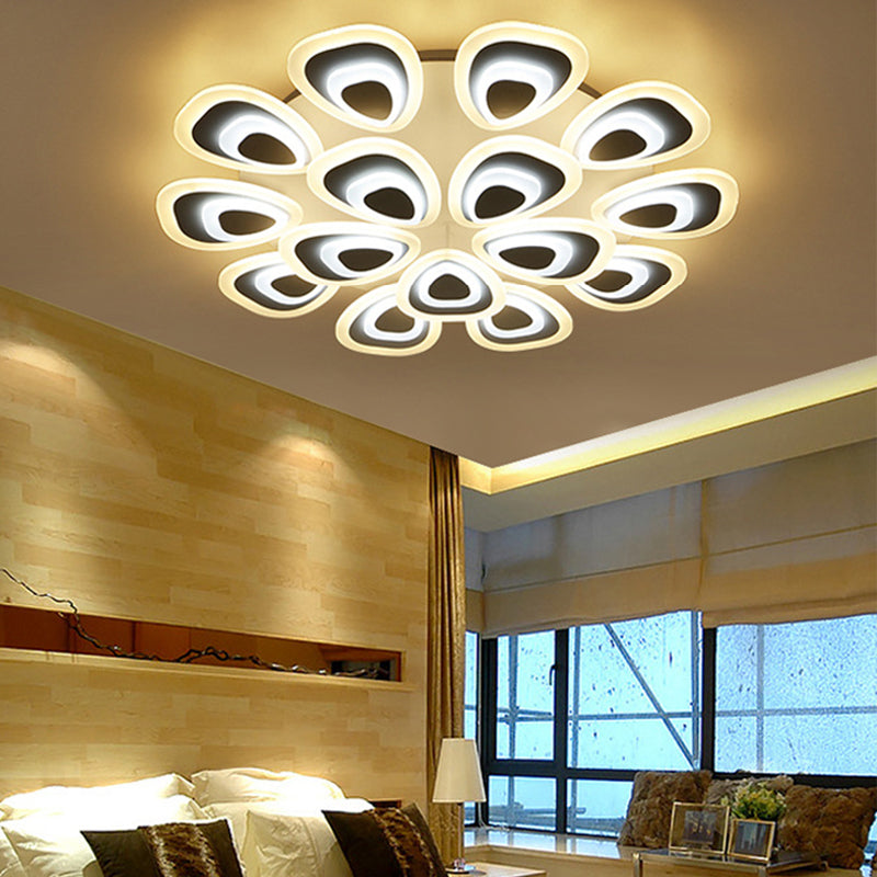 Water Droplets Shape Ceiling Lamp Minimalist LED Ceiling Mount Light with Acrylic Shade