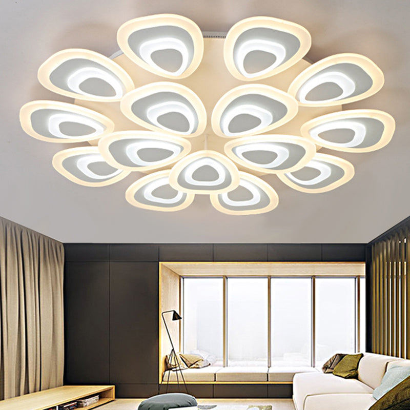 Water Droplets Shape Ceiling Lamp Minimalist LED Ceiling Mount Light with Acrylic Shade