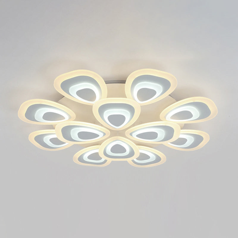 Water Droplets Shape Ceiling Lamp Minimalist LED Ceiling Mount Light with Acrylic Shade