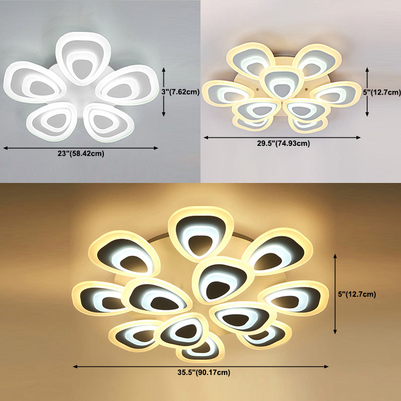 Water Droplets Shape Ceiling Lamp Minimalist LED Ceiling Mount Light with Acrylic Shade