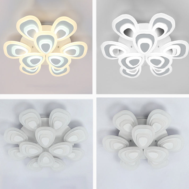 Water Droplets Shape Ceiling Lamp Minimalist LED Ceiling Mount Light with Acrylic Shade