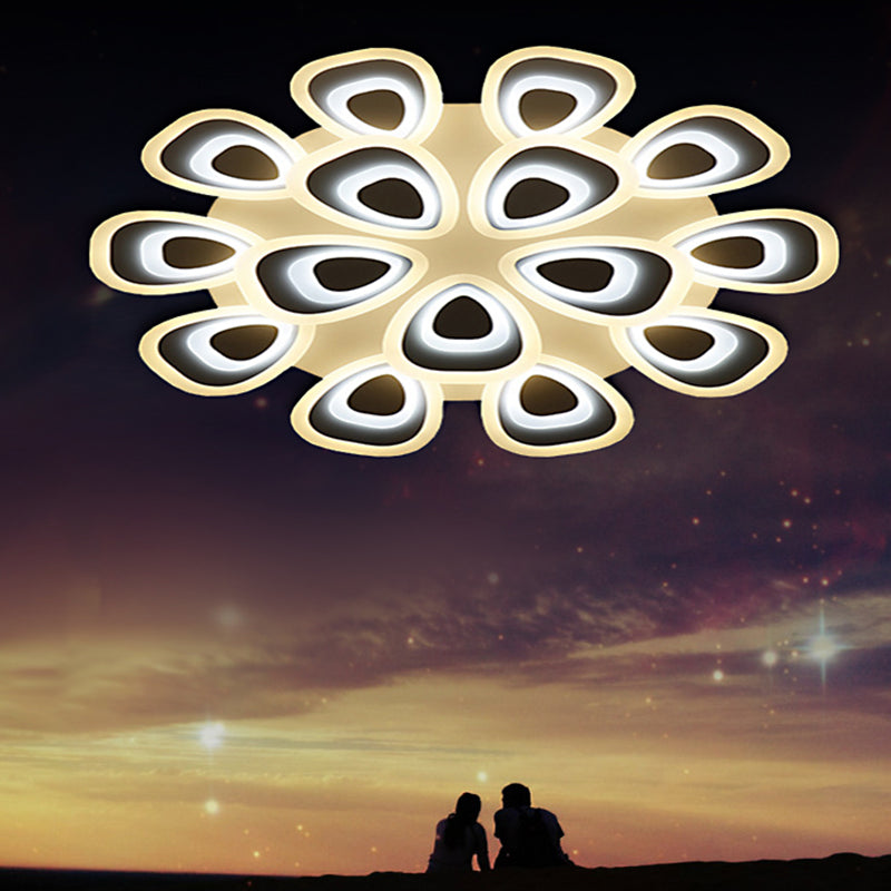 Water Droplets Shape Ceiling Lamp Minimalist LED Ceiling Mount Light with Acrylic Shade