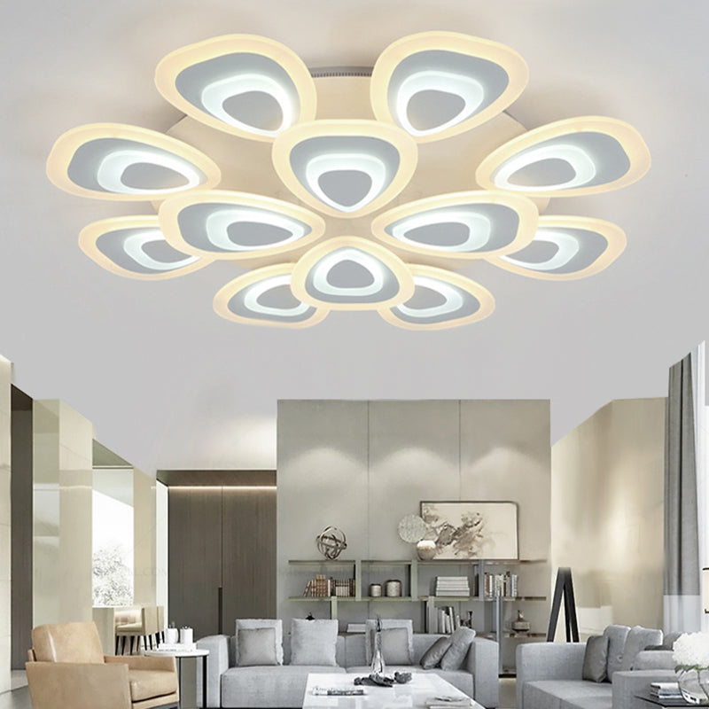 Water Droplets Shape Ceiling Lamp Minimalist LED Ceiling Mount Light with Acrylic Shade