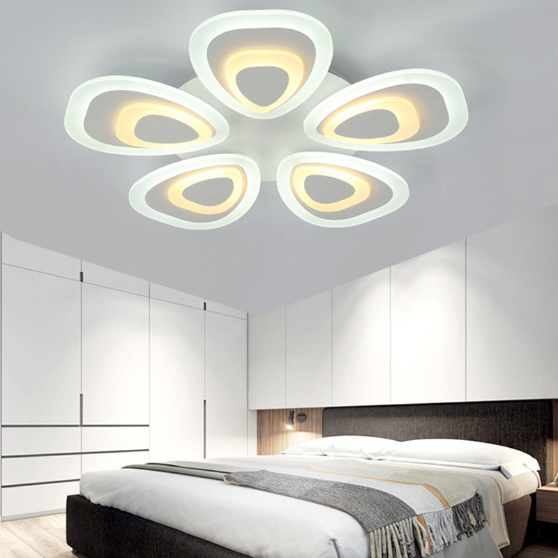 Water Droplets Shape Ceiling Lamp Minimalist LED Ceiling Mount Light with Acrylic Shade