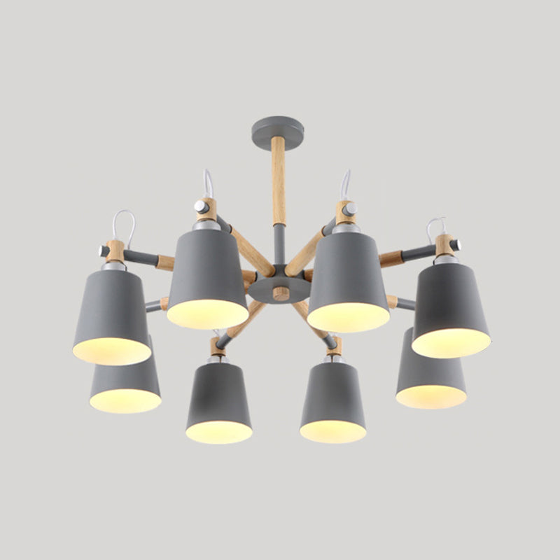 Hölzerne Kegelform Pendelleuchte Leuchte Einfacher Deckenleuchter im Wohnzimmer