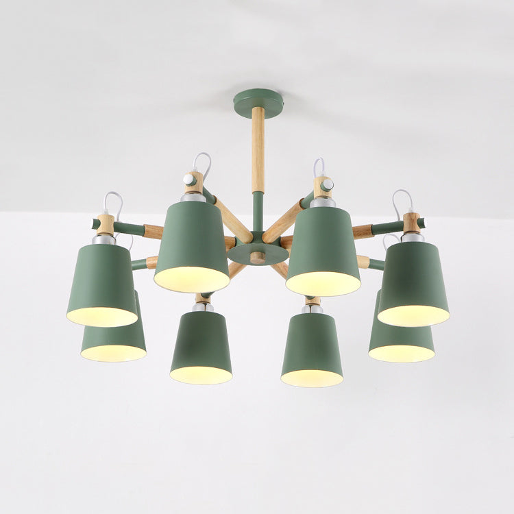 Hölzerne Kegelform Pendelleuchte Leuchte Einfacher Deckenleuchter im Wohnzimmer