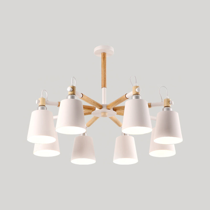 Hölzerne Kegelform Pendelleuchte Leuchte Einfacher Deckenleuchter im Wohnzimmer