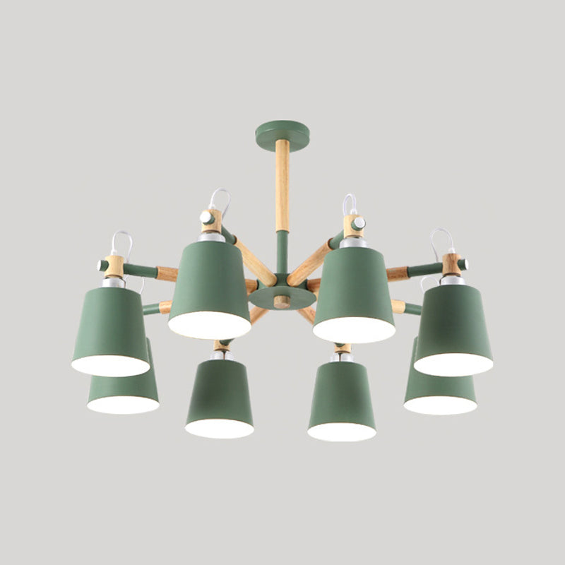 Hölzerne Kegelform Pendelleuchte Leuchte Einfacher Deckenleuchter im Wohnzimmer