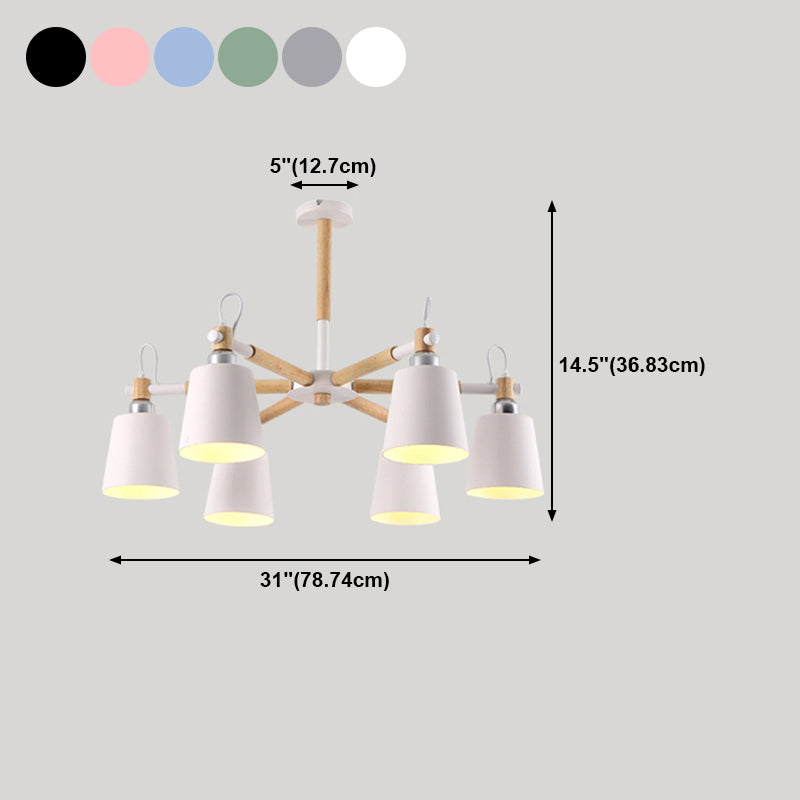 Hölzerne Kegelform Pendelleuchte Leuchte Einfacher Deckenleuchter im Wohnzimmer