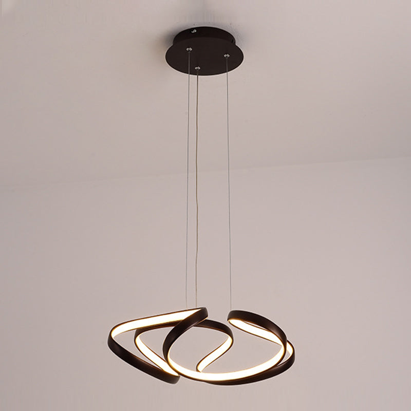 Metal Waving Chandelier Pendant Light Simple Style LED Chandelier Lamp