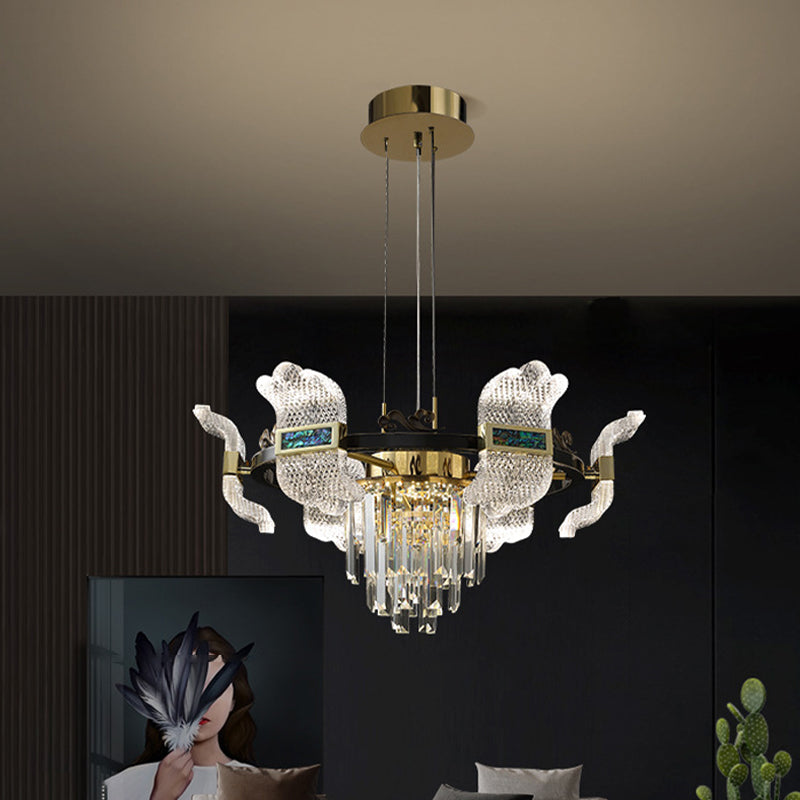 LED -Kronleuchterbeleuchtung moderner Kronleuchter -Anhänger Licht mit Glasschatten für Schlafzimmer