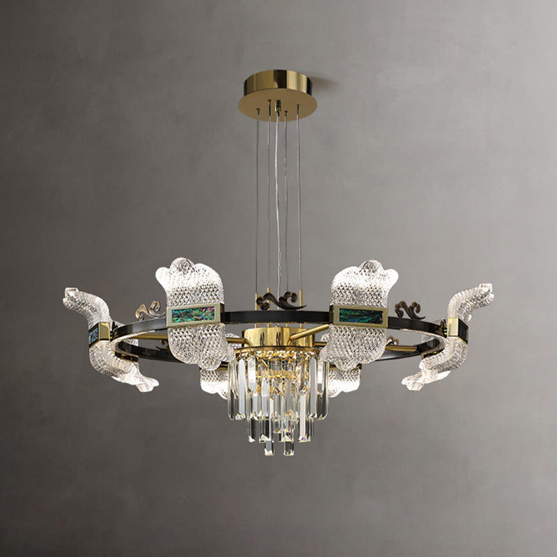 LED -Kronleuchterbeleuchtung moderner Kronleuchter -Anhänger Licht mit Glasschatten für Schlafzimmer