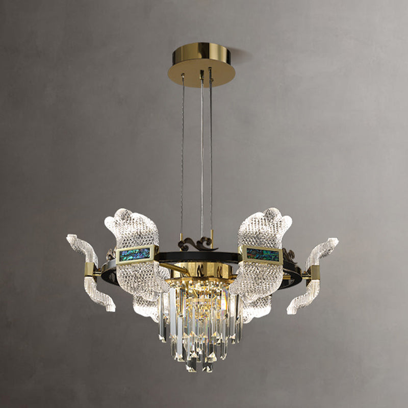 LED -Kronleuchterbeleuchtung moderner Kronleuchter -Anhänger Licht mit Glasschatten für Schlafzimmer