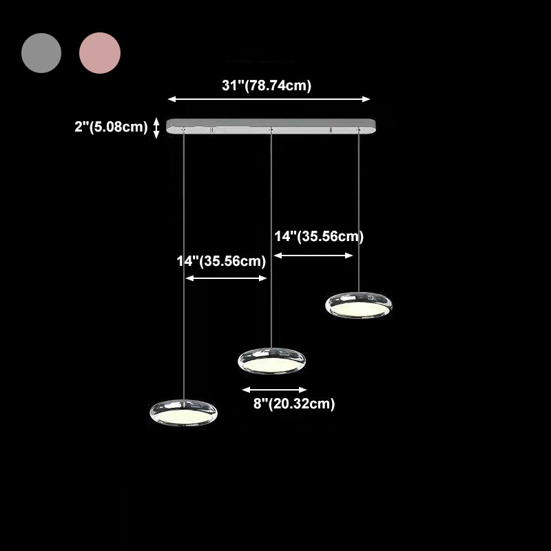 Simplicité Suspension à LED circulaire lampe à manger en métal