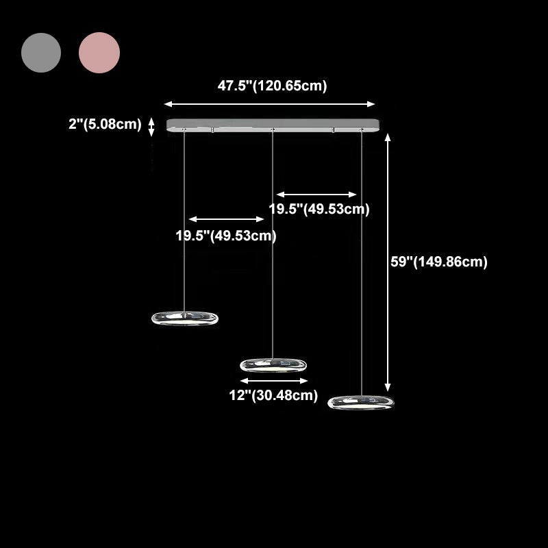 Simplicité Suspension à LED circulaire lampe à manger en métal