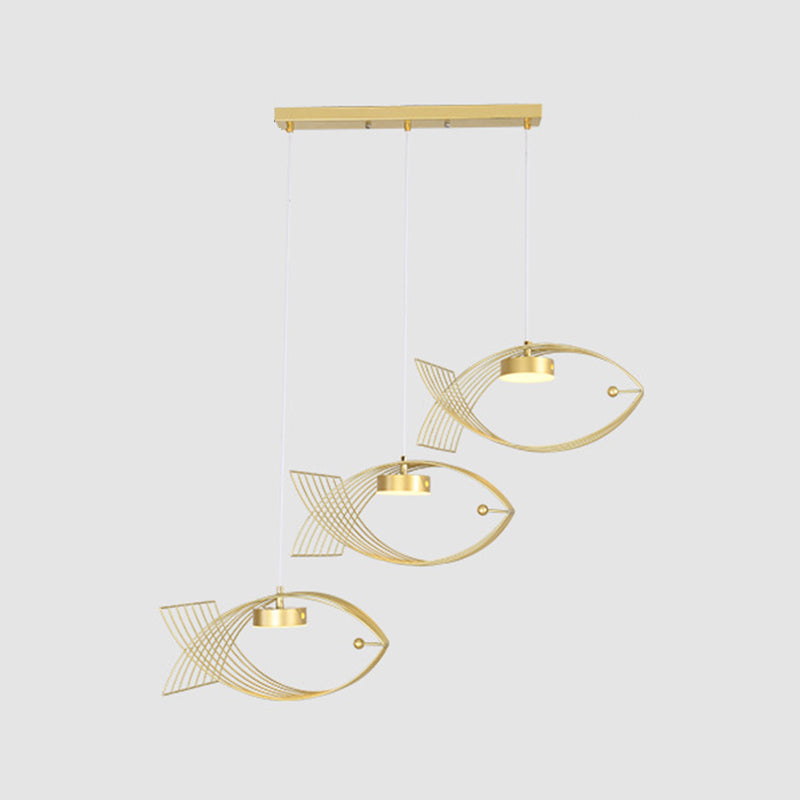 Luz colgante de pescado artístico Minimalista Metal Comedor LED LECHE