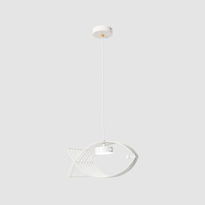 Luz colgante de pescado artístico Minimalista Metal Comedor LED LECHE