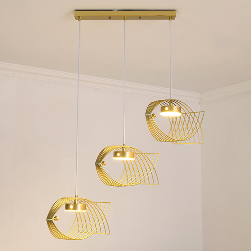 Luz colgante de pescado artístico Minimalista Metal Comedor LED LECHE