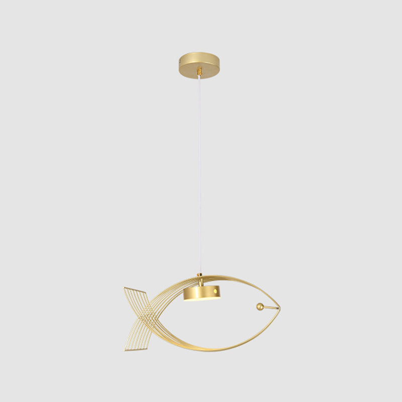 Luz colgante de pescado artístico Minimalista Metal Comedor LED LECHE