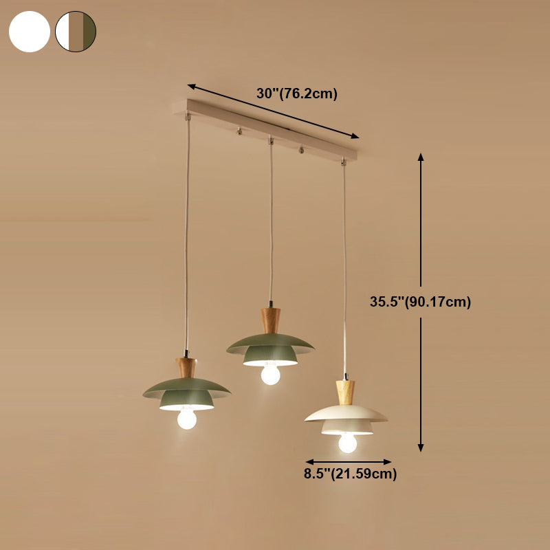 Saucer Pendant lampe en bois nordique suspendu pour salle à manger