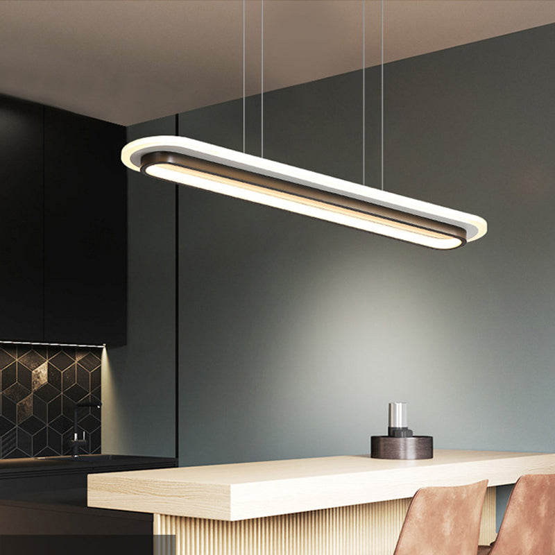 Lámpara colgante de LED de elipse minimalista comedor acrílico lámpara colgante