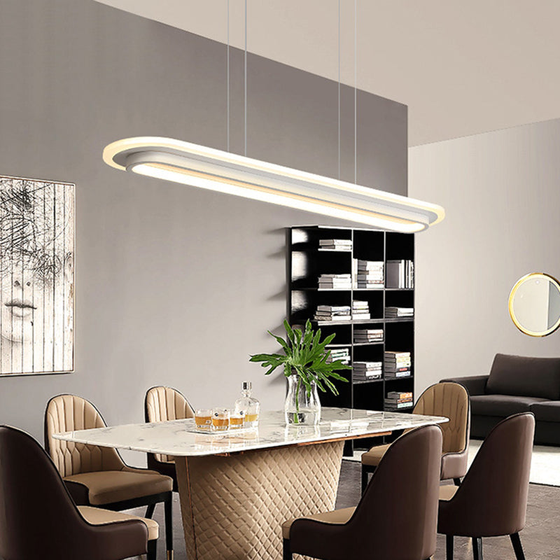 Lámpara colgante de LED de elipse minimalista comedor acrílico lámpara colgante