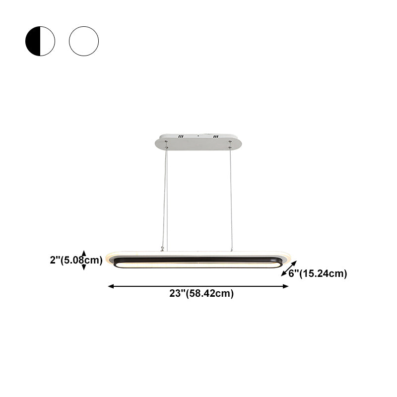 Minimalist Ellipse LED Pendant Lamp Acrylic Dining Room Hanging Light Fixture