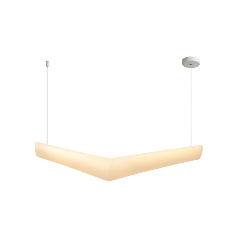V Shape Island Light Minimalist Led colgante de plástico para comedor para el comedor
