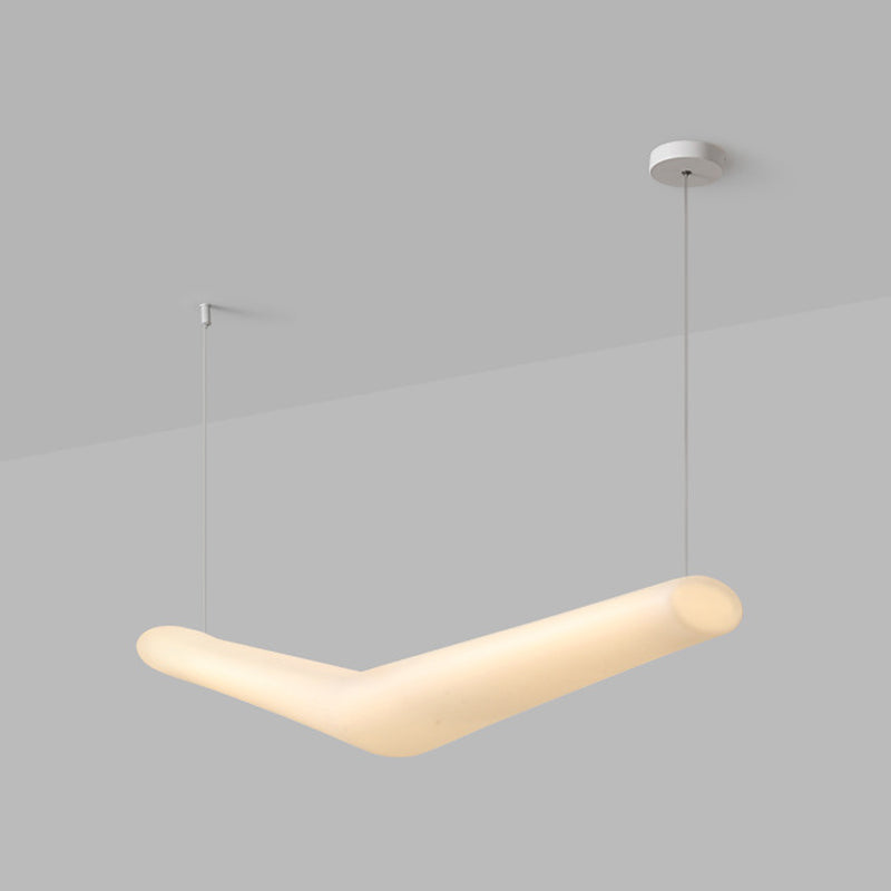 V Shape Island Light Minimalist Led colgante de plástico para comedor para el comedor