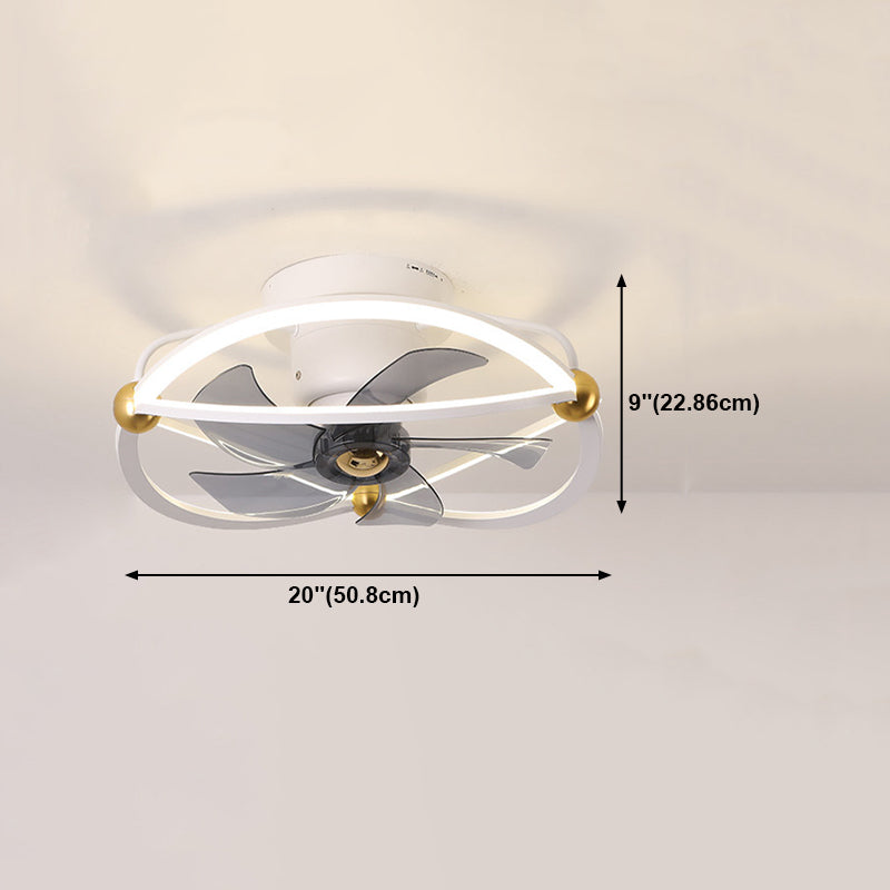 Lampada a ventola del soffitto a LED Luce a soffitto a filo metallico in metallo per la camera da letto