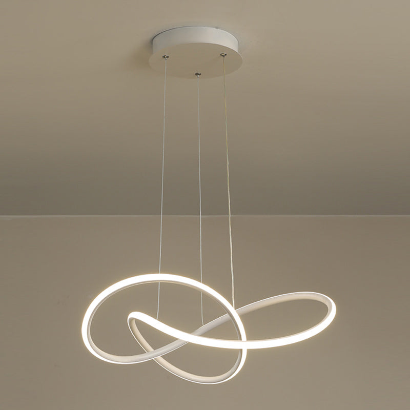 Metal Curves Shape Ceiling Chandelier Modern LED Ceiling Pendant Light for Living Room