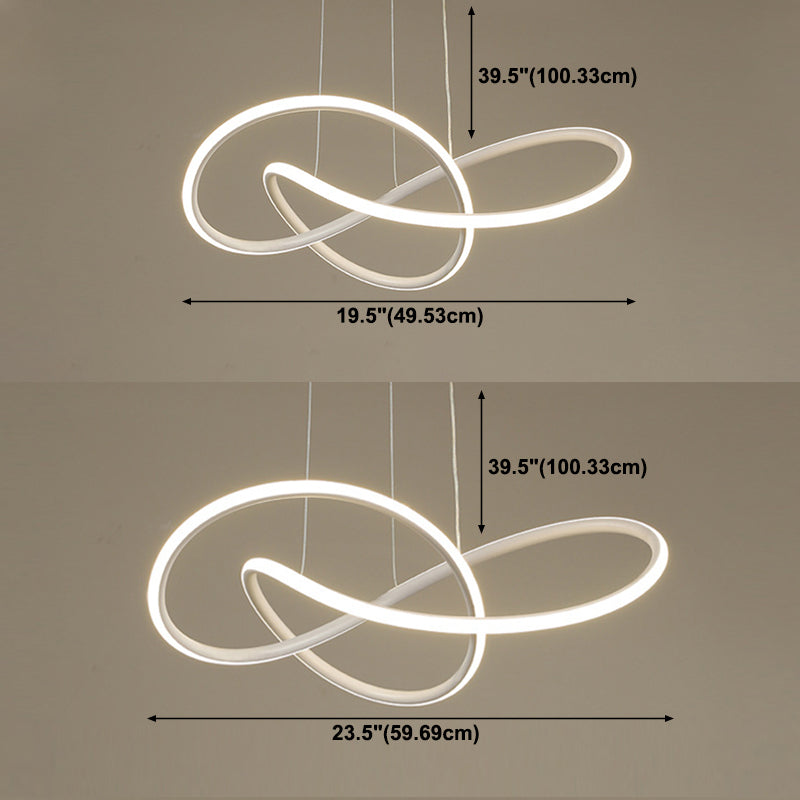 Metallkurven formen Deckenkronleuchter moderner LED -Decke Anhänger Licht für Wohnzimmer