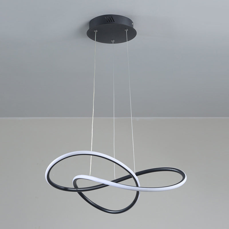 Metallkurven formen Deckenkronleuchter moderner LED -Decke Anhänger Licht für Wohnzimmer