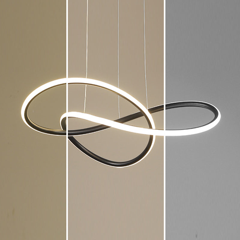 Metallkurven formen Deckenkronleuchter moderner LED -Decke Anhänger Licht für Wohnzimmer