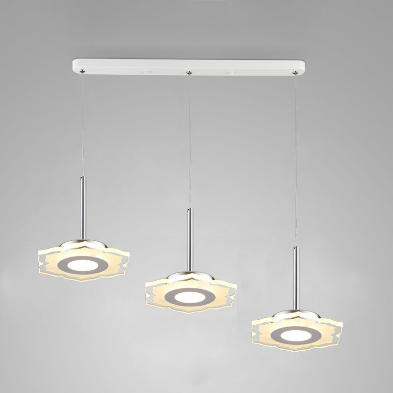 Simplicité LED Pendante luminaire de drop lampe à chute géométrique avec ombre acrylique