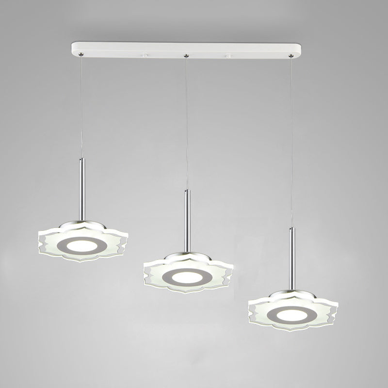 Simplicité LED Pendante luminaire de drop lampe à chute géométrique avec ombre acrylique