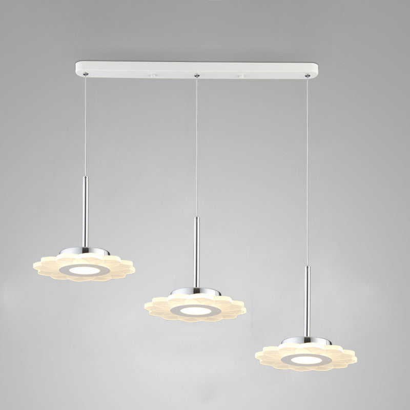 Simplicité LED Pendante luminaire de drop lampe à chute géométrique avec ombre acrylique