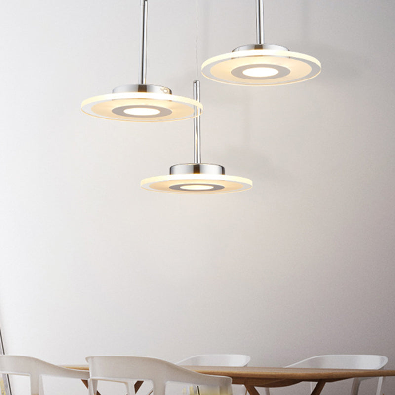 Simplicité LED Pendante luminaire de drop lampe à chute géométrique avec ombre acrylique