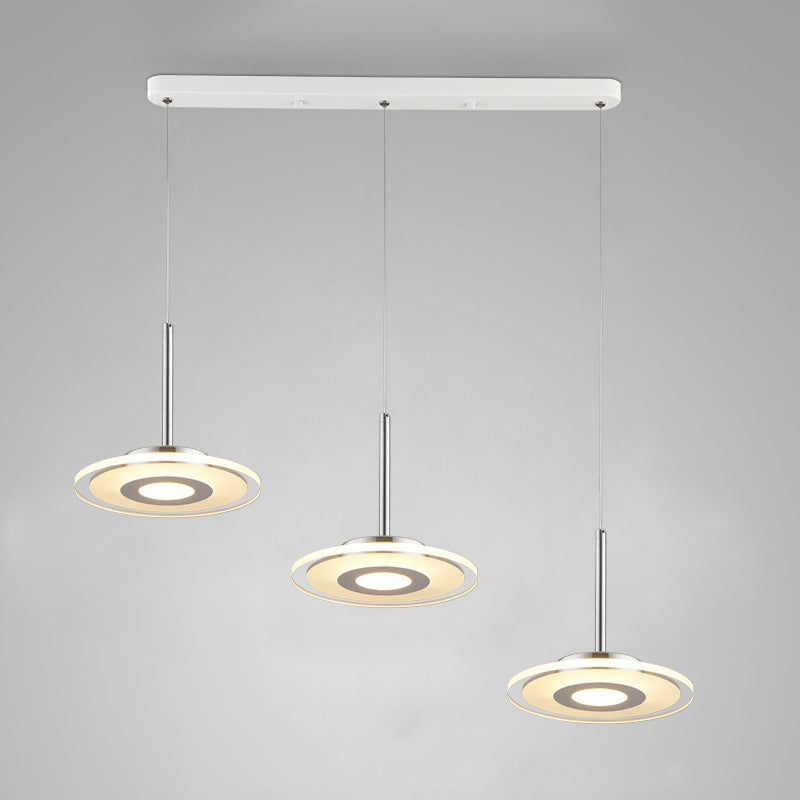 Simplicité LED Pendante luminaire de drop lampe à chute géométrique avec ombre acrylique