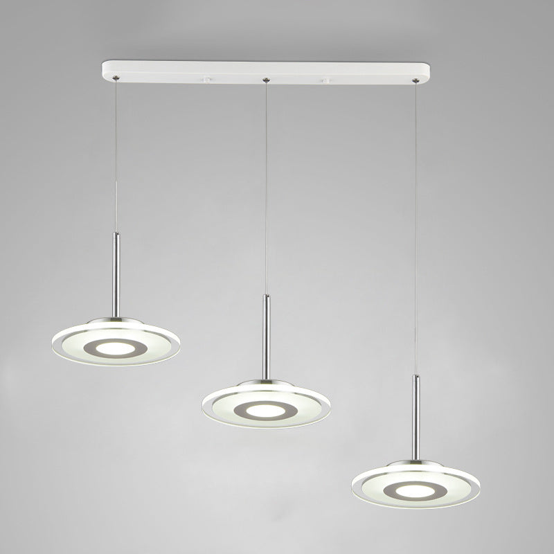 Simplicité LED Pendante luminaire de drop lampe à chute géométrique avec ombre acrylique