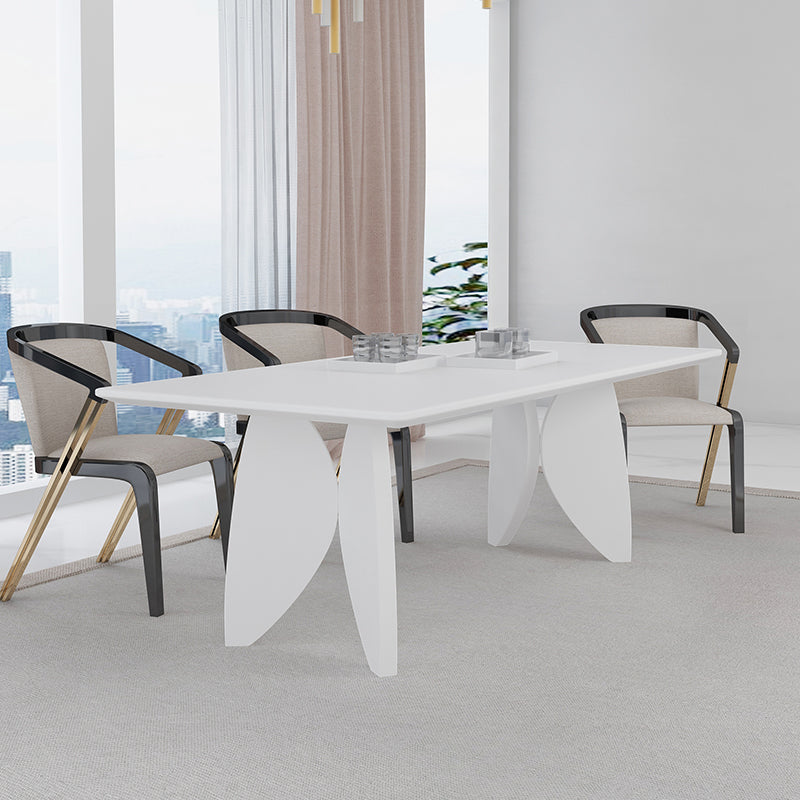 Mesa moderna de madera maciza para restaurante, mesa de comedor rectangular con 4 patas