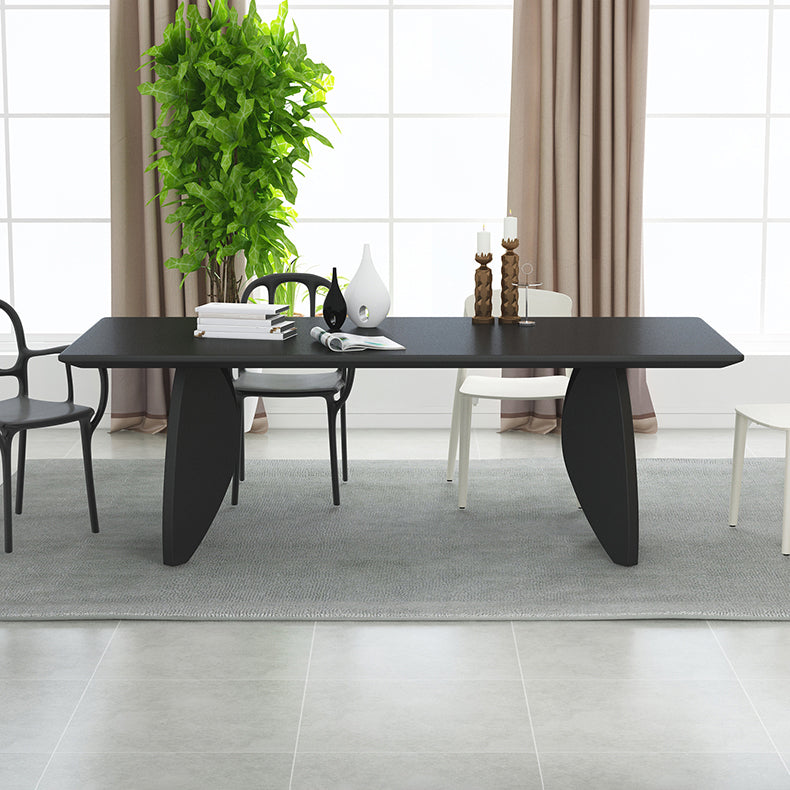 Mesa moderna de madera maciza para restaurante, mesa de comedor rectangular con 4 patas