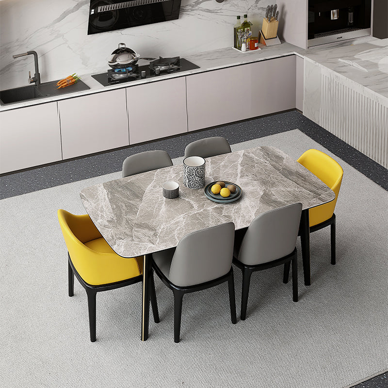Meubles en pierre de rectangle de table de salle à manger de style industriel avec 4 pieds