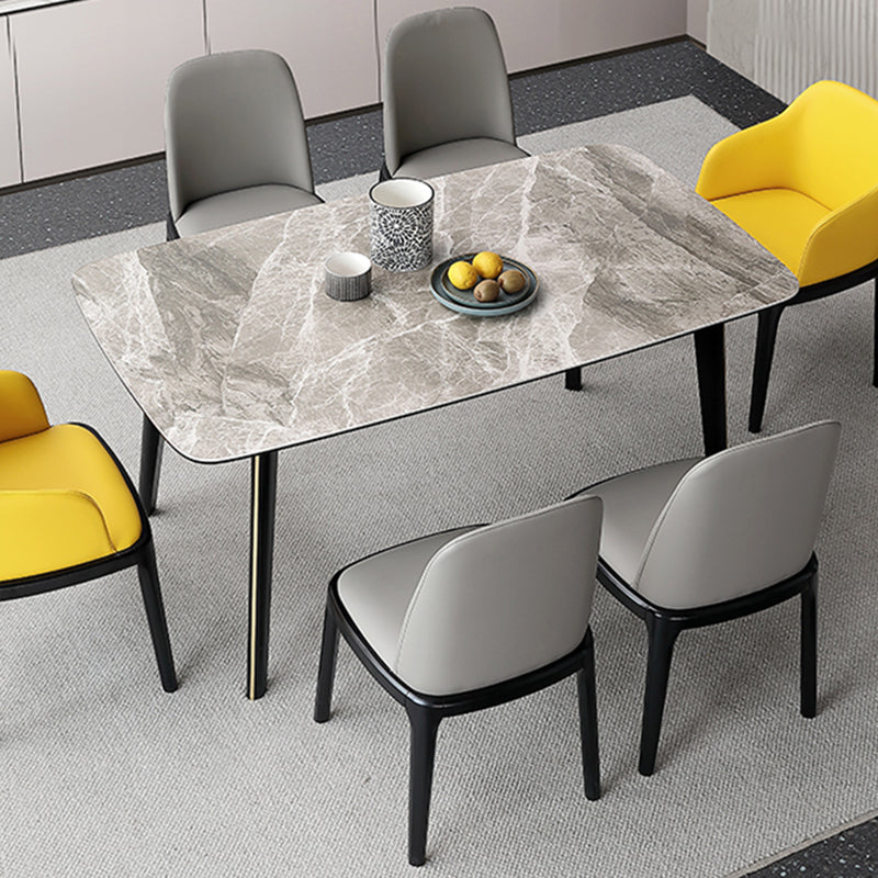Meubles en pierre de rectangle de table de salle à manger de style industriel avec 4 pieds