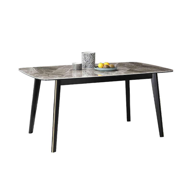 Meubles en pierre de rectangle de table de salle à manger de style industriel avec 4 pieds