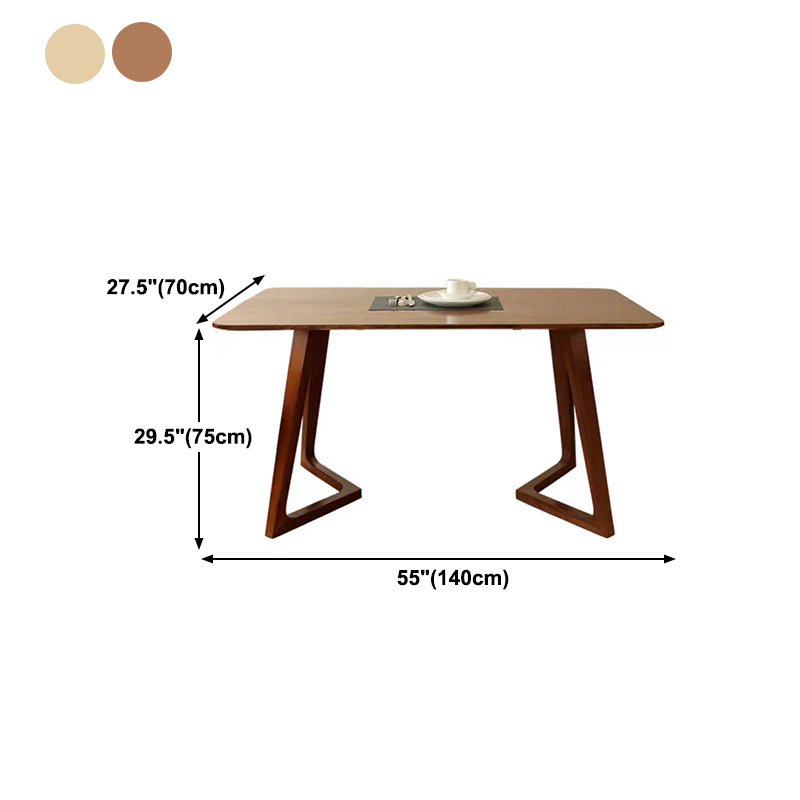 Rechthoek dubbele voetstuk moderne tafel massief hout vaste tafel voor thuis
