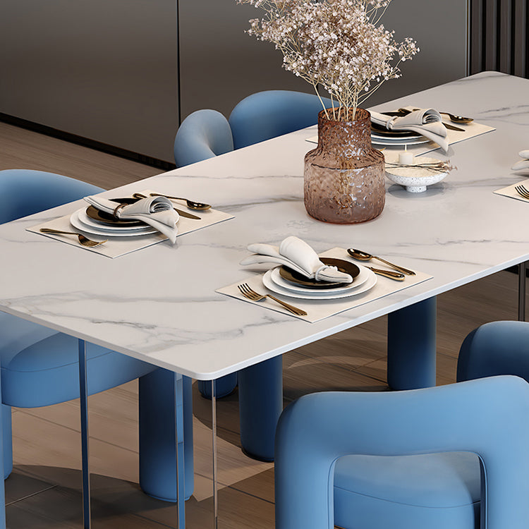 Sintered Stone Dining Table Modern Rectangle Dining Table with Acrylic Base for Home