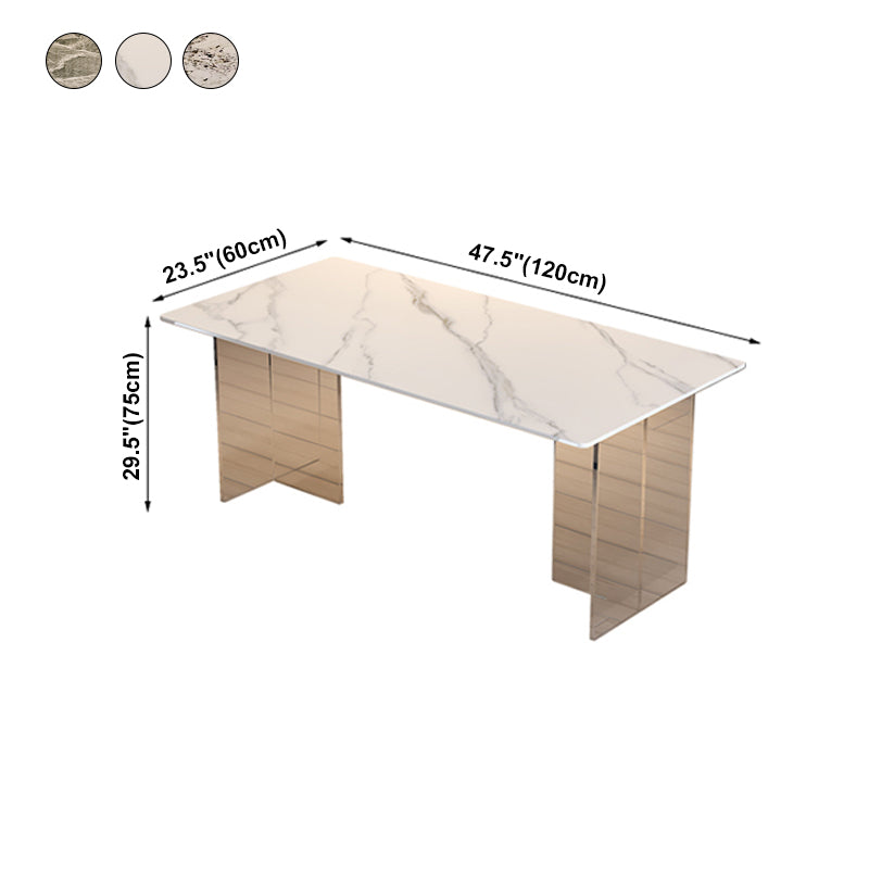 Sintered Stone Dining Table Modern Rectangle Dining Table with Acrylic Base for Home