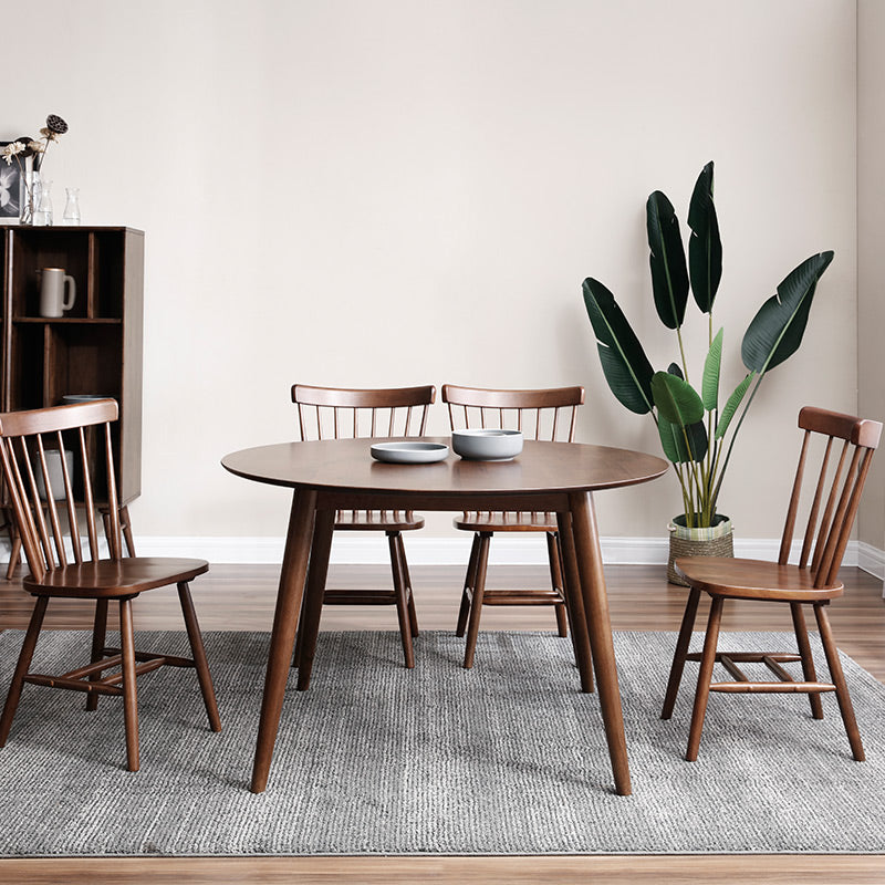 Round Rubberwood vaste houten eettafel eenvoud stijl eetkamercollectie